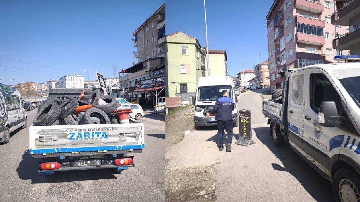 Kdz. Ereğli’de işgale geçit yok: Zabıta ve polis kaldırımlarda düzen operasyonu yaptı