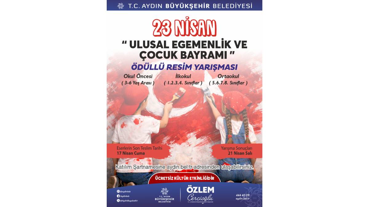 Aydın Büyükşehirden 23 Nisan temalı ödüllü resim yarışması