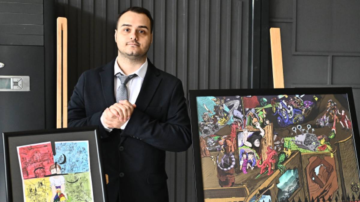 Engelsiz Kafe’de anlamlı sergi: Otizmli sanatçı Can Baran’a ait resim sergisi sanatseverlerle buluştu