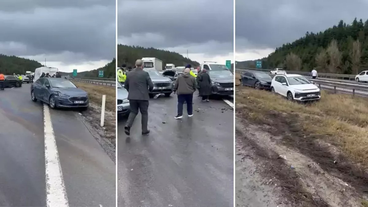 Bolu’da TEM Otoyolu’nda 10 araçlı zincirleme kaza: 6 yaralı