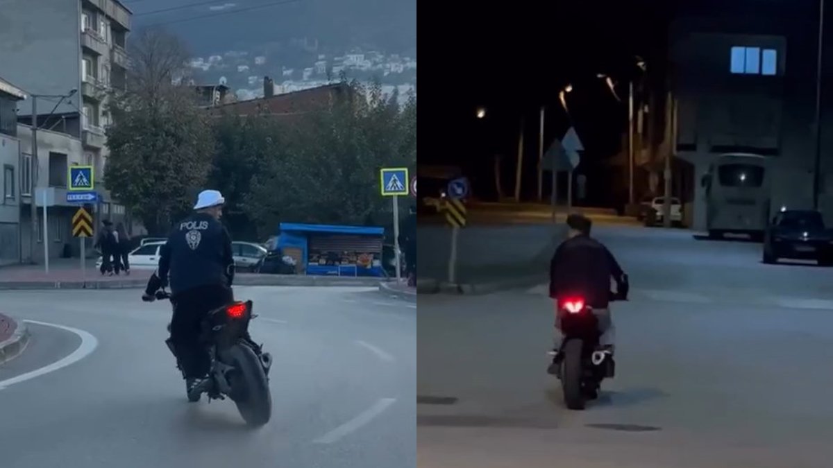 Polis yeleğiyle plakasız motosikletle drift atan sürücüye 365 bin lira ceza