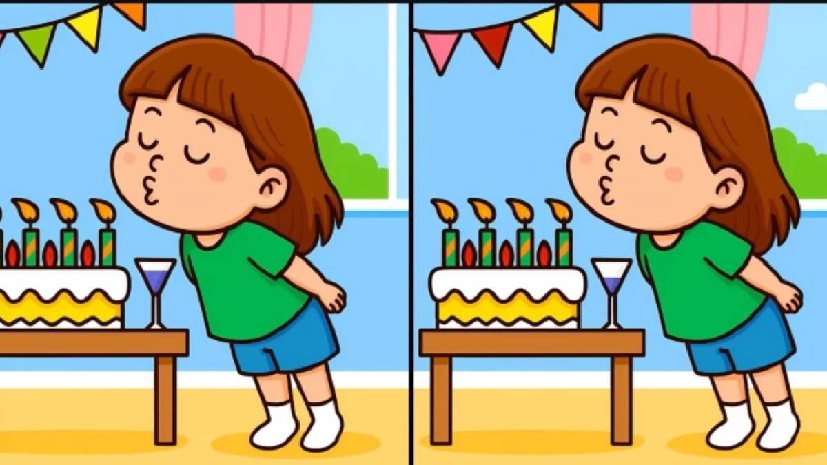 Sadece dâhiler 12 saniyede seçebiliyor! Mum üfleyen kız görselindeki 3 gizli farkı bulabilecek misiniz?