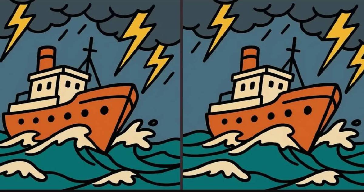 Zekasına güvenenleri terleten test: Fırtınalı denizdeki 3 gizli farkı 14 saniyede bulabilecek misiniz?