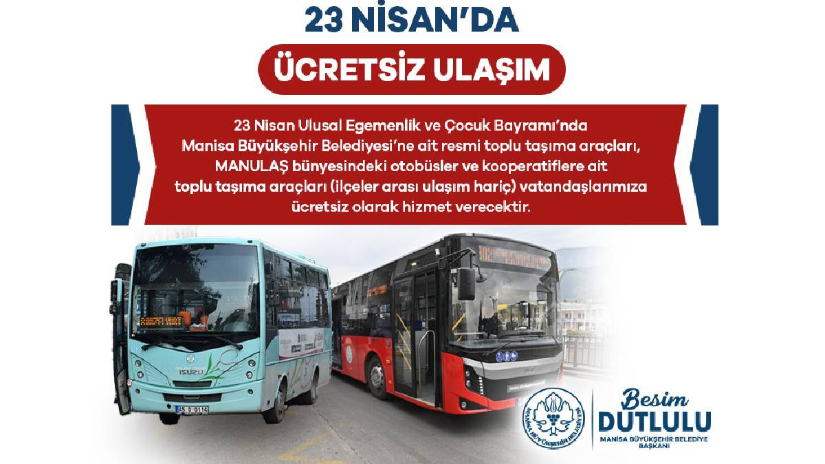 Bayram’da ulaşım ücretsiz hizmet verecek