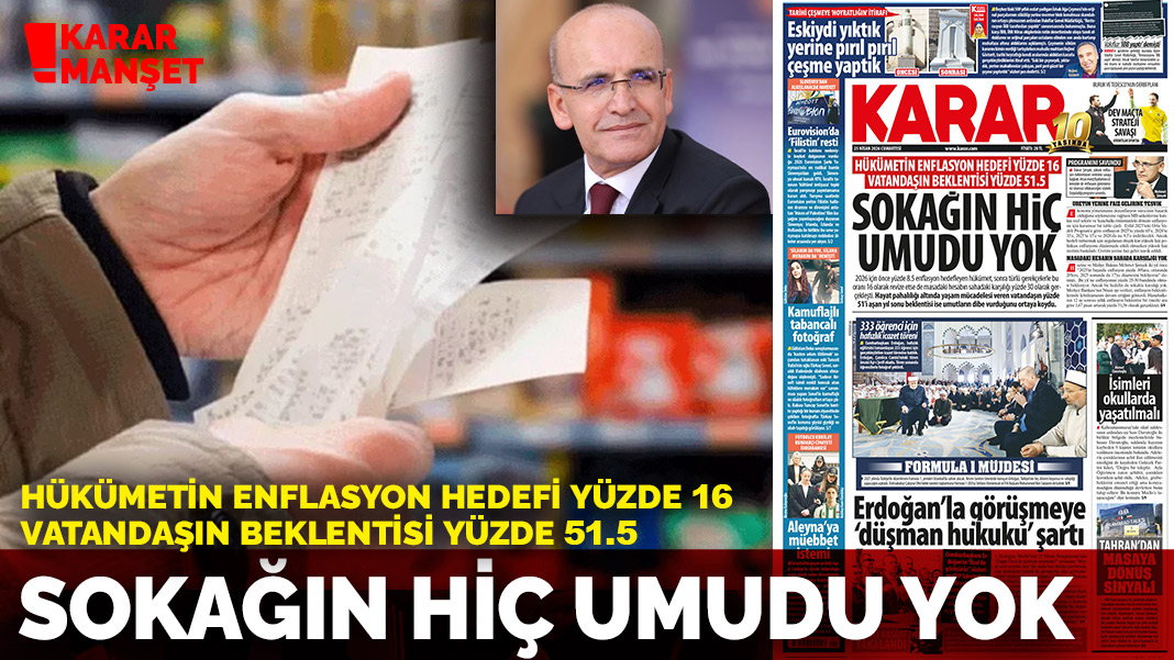 Hükümetin enflasyon hedefi yüzde 16 vatandaşın beklentisi yüzde 51.5: Sokağın hiç umudu yok