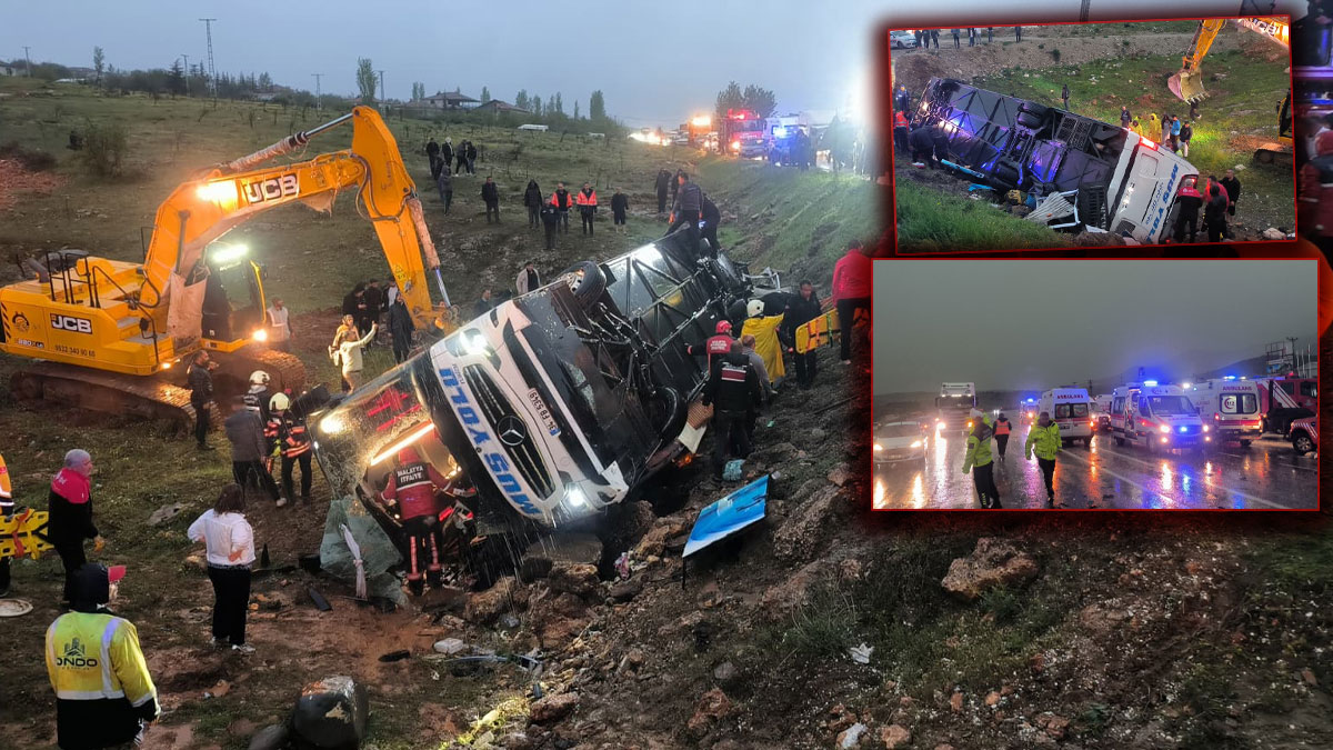 Son dakika! Malatya'da feci kaza: Şarampole devrilen otobüste 4 ölü, 15 yaralı