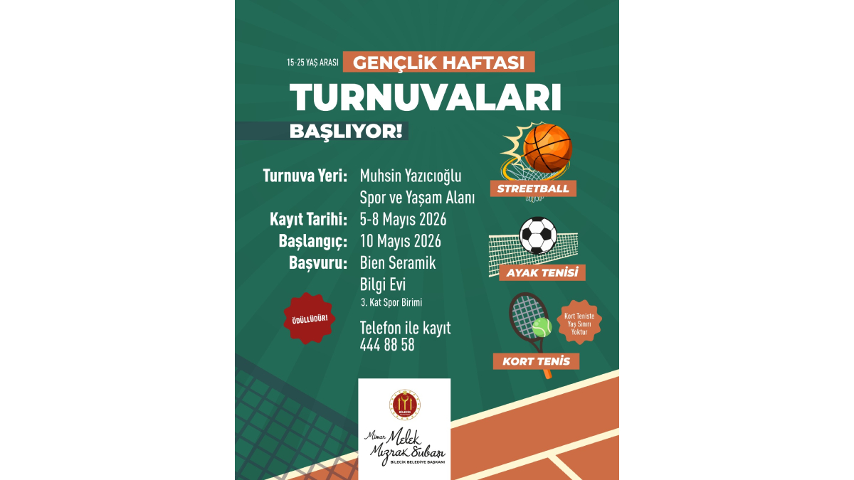 Gençlik Haftası Turnuvaları için başvurular başladı