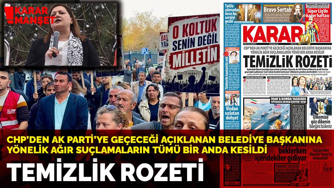 CHP'den AK Parti'ye geçeceği açıklanan belediye başkanına yönelik ağır suçlamaların tümü bir anda kesildi: Temizlik rozeti