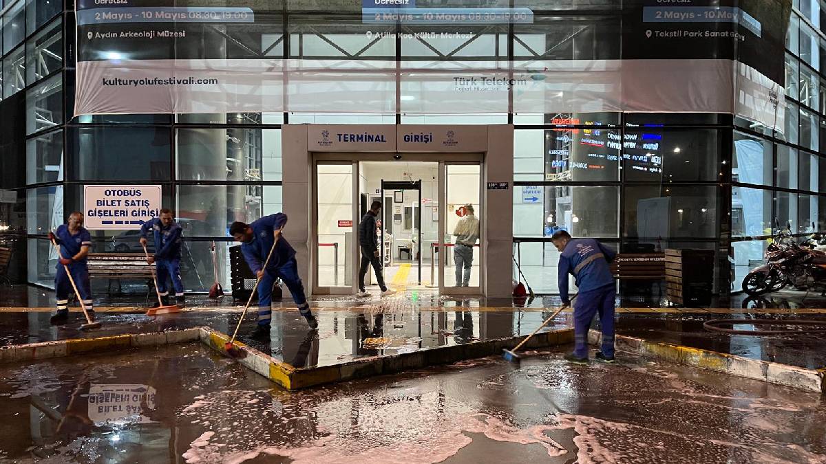 Aydın Büyükşehir ile otobüs terminalleri pırıl pırıl oluyor