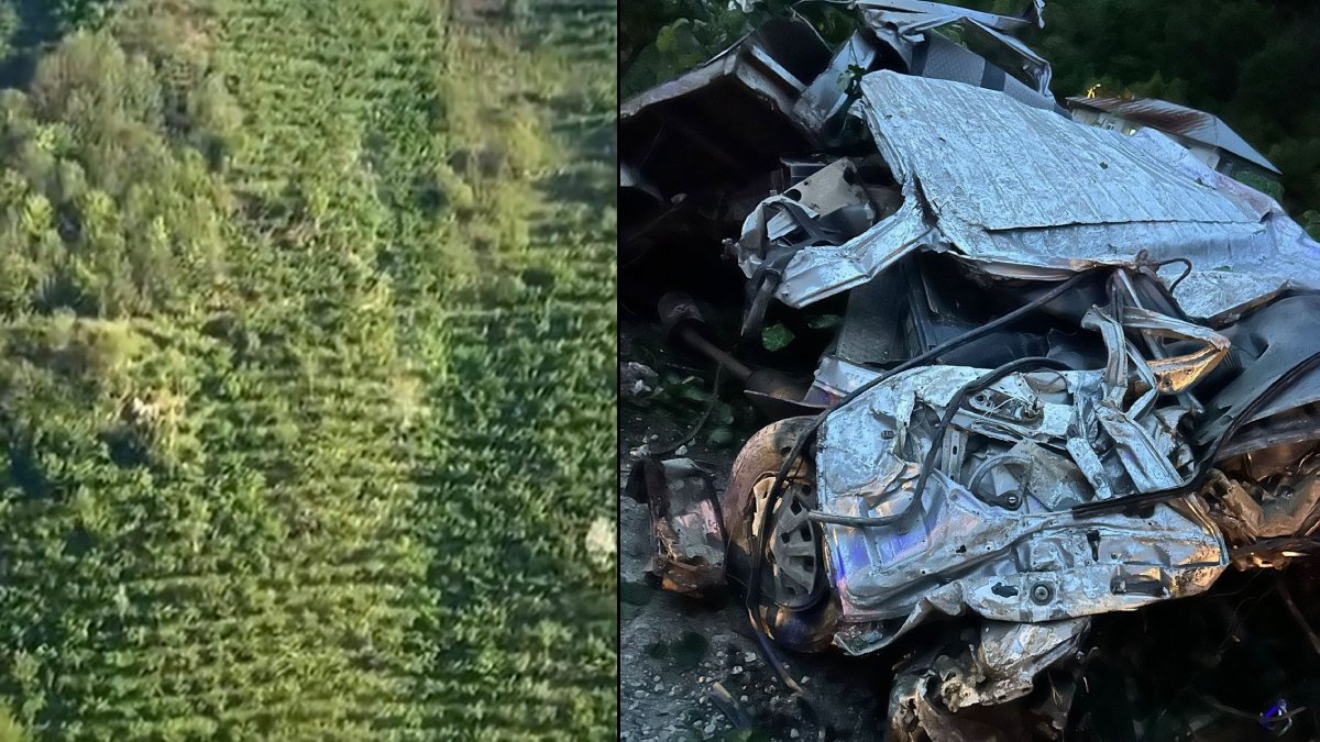 Giresun'da dehşet anları kamerada: Yüzlerce metre takla atan araçtan mucize kurtuluş