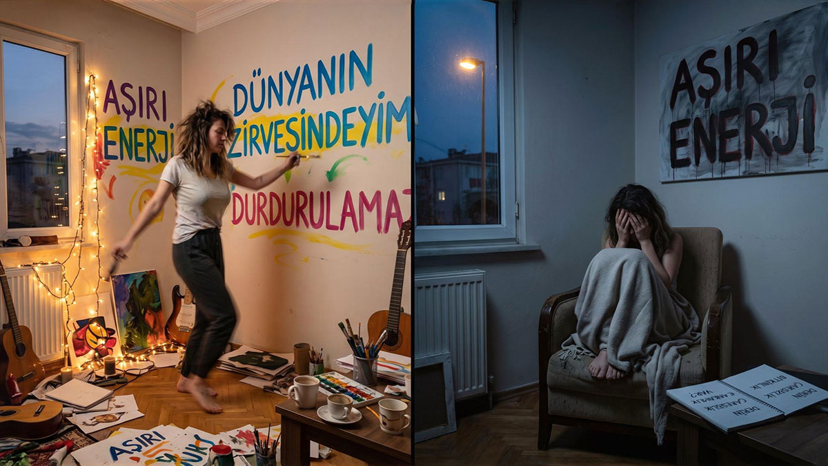 Aşırı enerjik hissetmekle başlıyor, ardından derin çaresizlik yaşatıyor