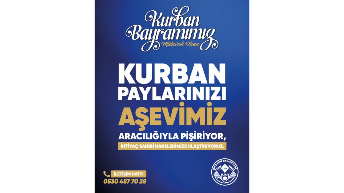 Giresun Belediyesinden kurban bağışı çağrısı: Aşevinde pişen yemekler ihtiyaç sahiplerine ulaştırılacak