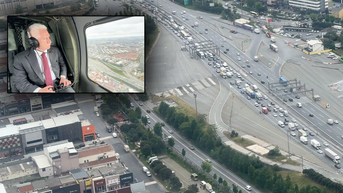 İstanbul'da bayram göçü başladı: Vali Davut Gül trafik önlemlerini havadan denetledi