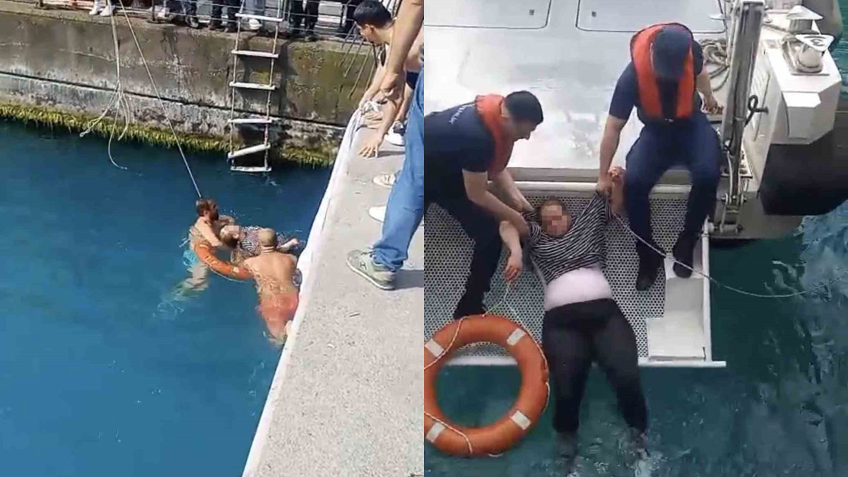 Sarıyer'de can pazarı! Denize düşen kadını vatandaşlar kurtardı