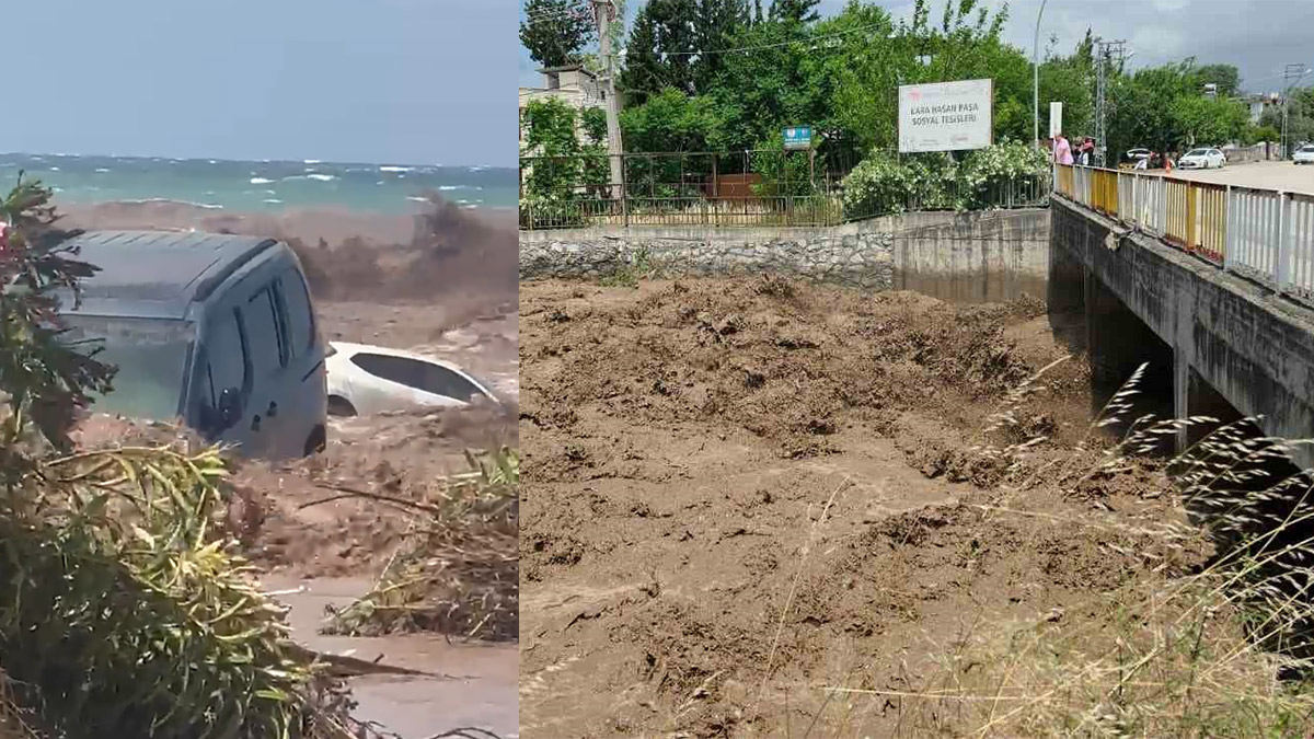 Hatay'ı sağanak vurdu! Evleri su bastı, dereler taştı