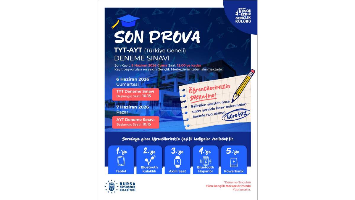 Bursa Büyükşehirden üniversite adayları için deneme sınavı