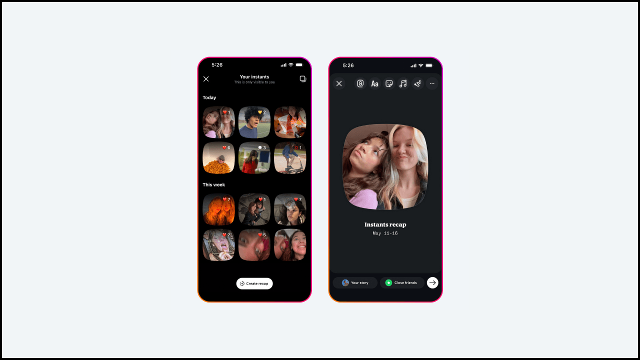 Instagram, Snapchat ve BeReal'a benzer "Instants" özelliğini global olarak kullanıma sundu