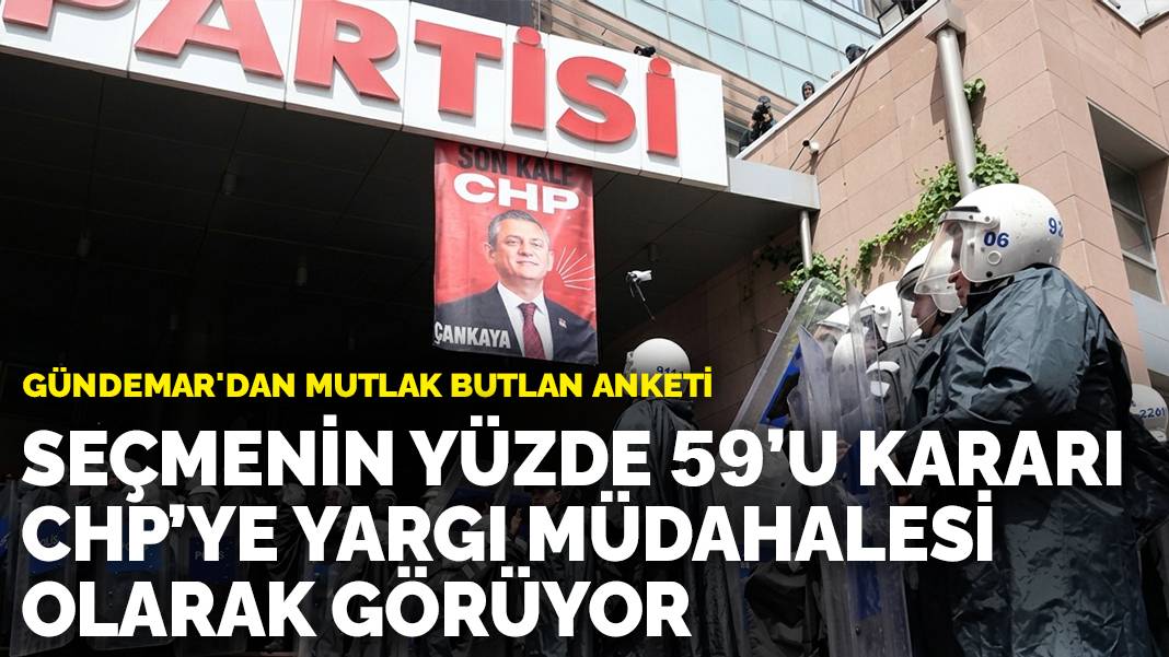 Gündemar'dan mutlak butlan anketi: Seçmenin yüzde 59’u kararı CHP’ye yargı müdahalesi olarak görüyor