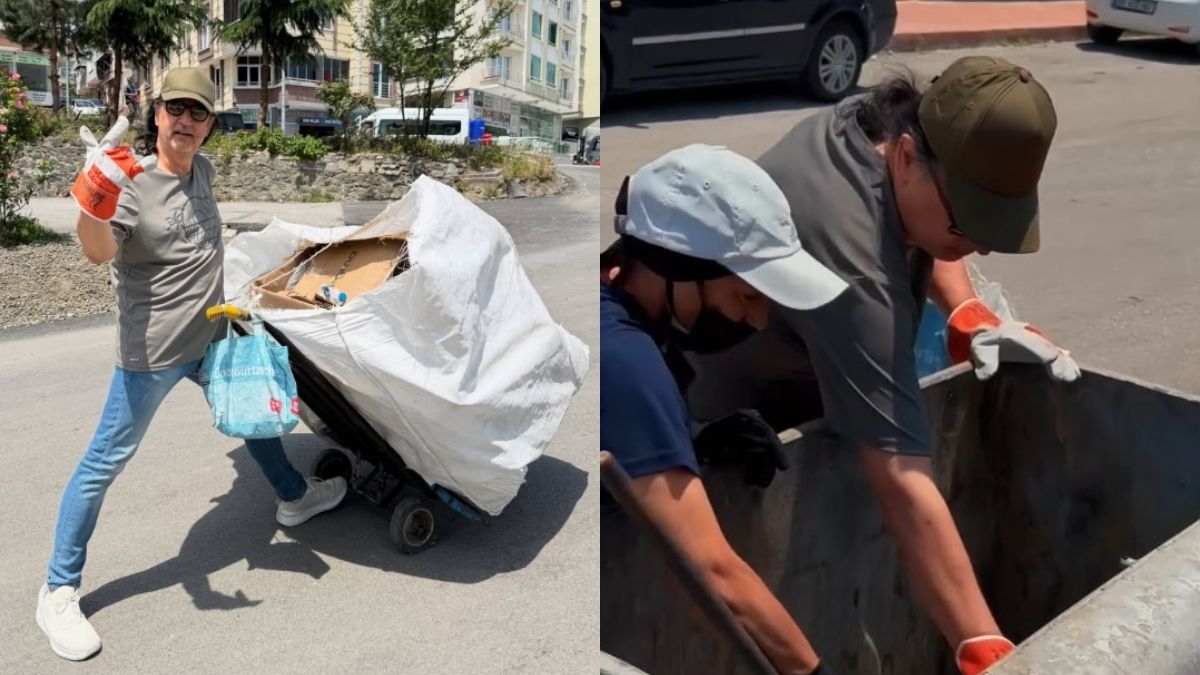 Şarkıcı Çelik’ten emekçi kadına duygulandıran destek: Gün boyu çöpten kağıt atık topladı!