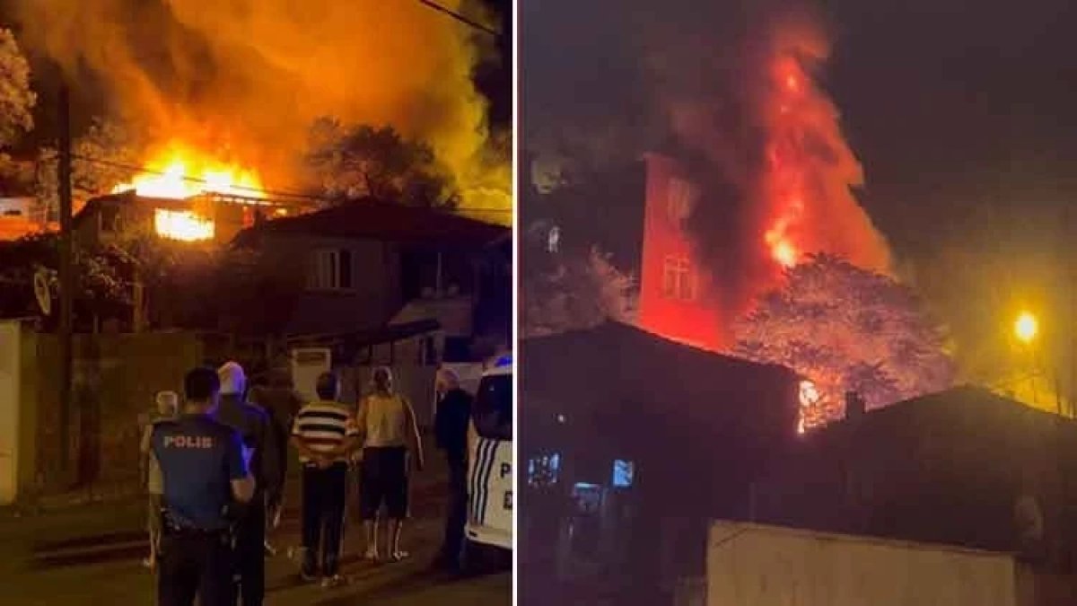 Gaziosmanpaşa'da korkutan yangın: 3 ev alev alev yandı