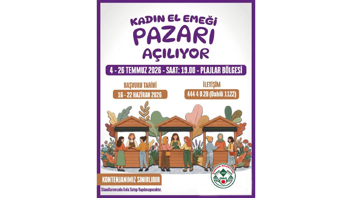 Giresun Belediyesinden kadın emeğine destek: Kadın el emeği pazarı kapılarını açıyor