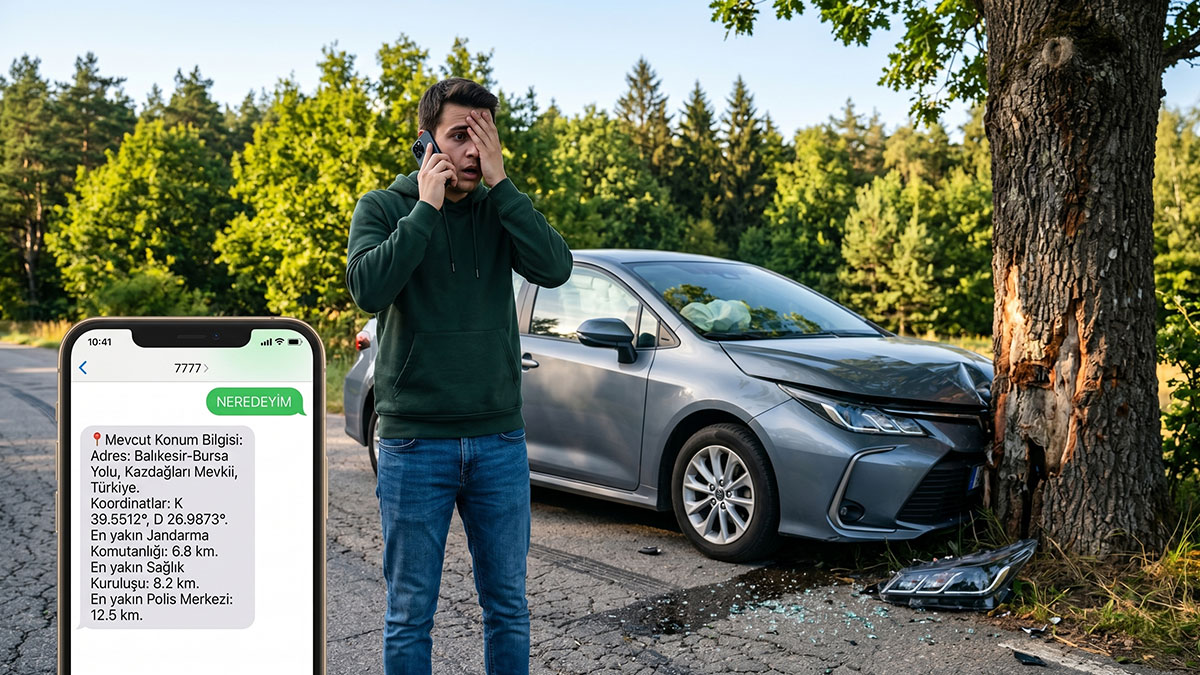 Kazada yerinizi bilmediğiniz anlarda adresinizi bir SMS mesajıyla öğrenin