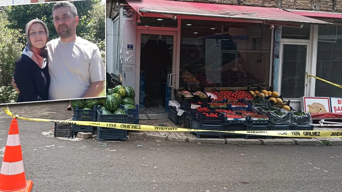 Manav kan gölüne döndü: Tartıştığı eşini katledip 1 kişiyi bıçakladı