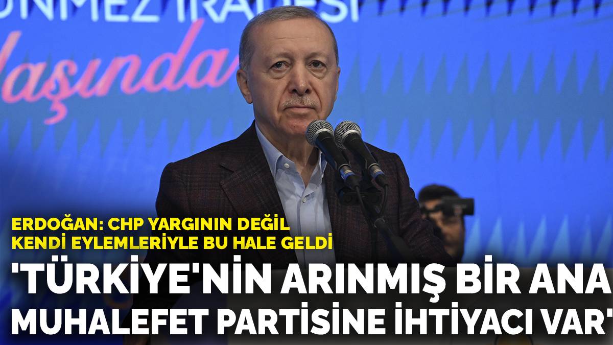Erdoğan: Türkiye'nin arınmış bir ana muhalefet partisine ihtiyacı var