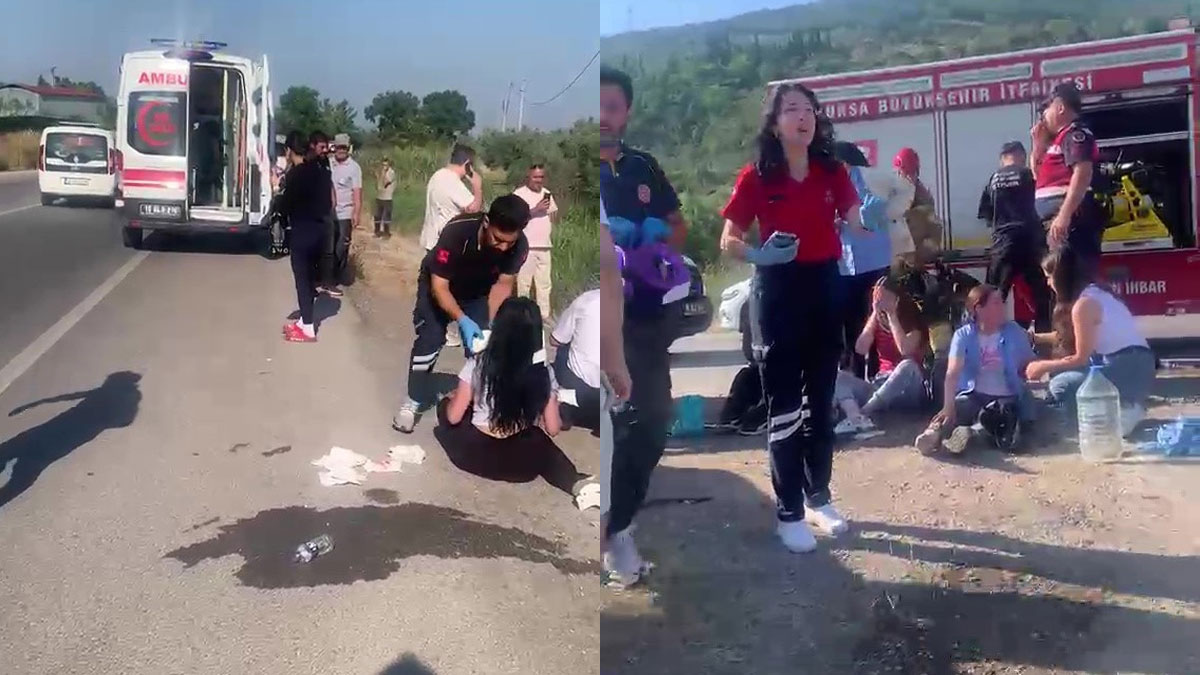 Bursa'da işçi servisi ile otomobil kaza yaptı: 15 yaralı
