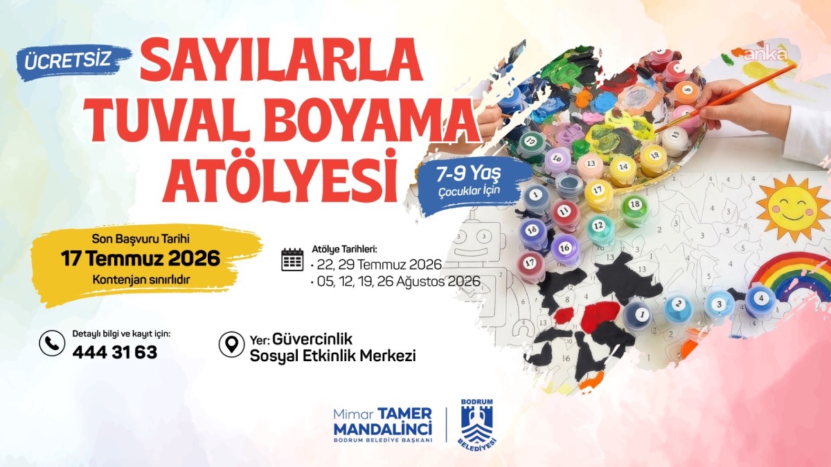 Bodrum’da çocuklara sayılarla tuval boyama atölyesi