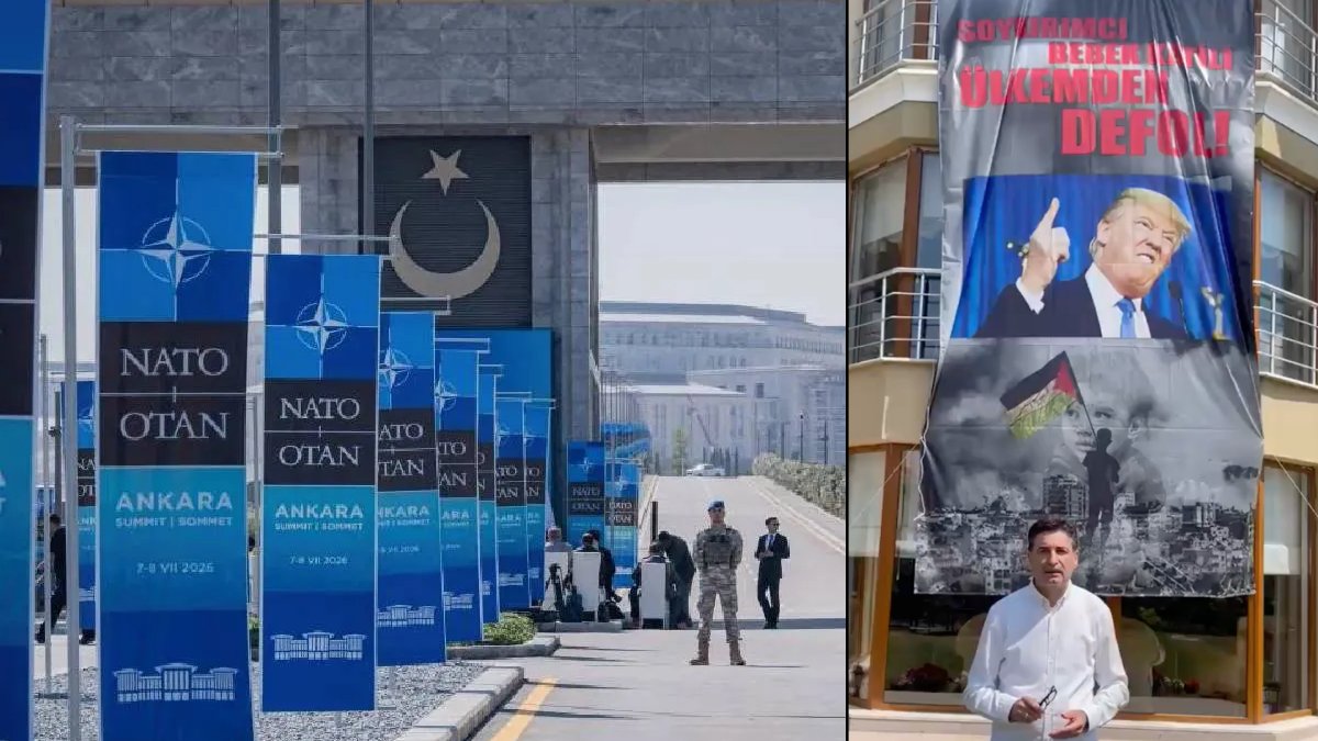 Ayhan Sefer Üstün’den Trump’a afişli protesto: Ülkemden defol