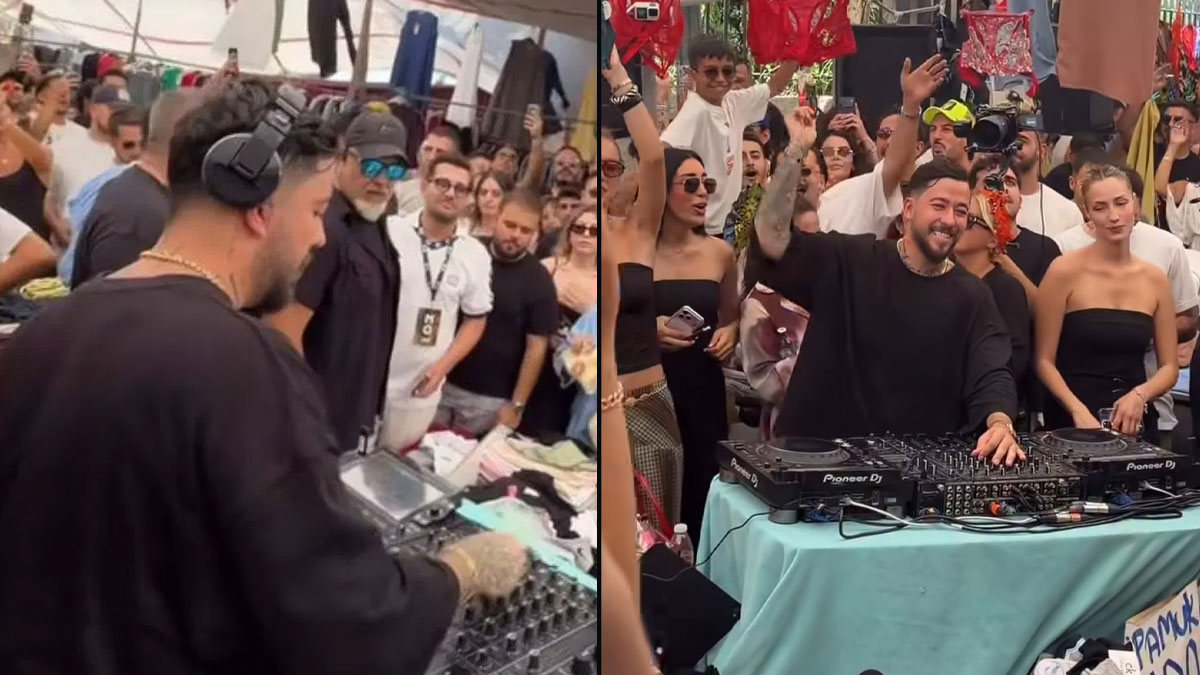 DJ Mahmut Orhan'dan Alaçatı pazarında sürpriz performans