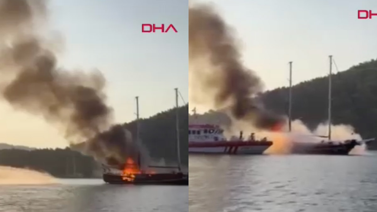 Son dakika! Göcek'te tekne yangını: Yolcular tahliye edildi