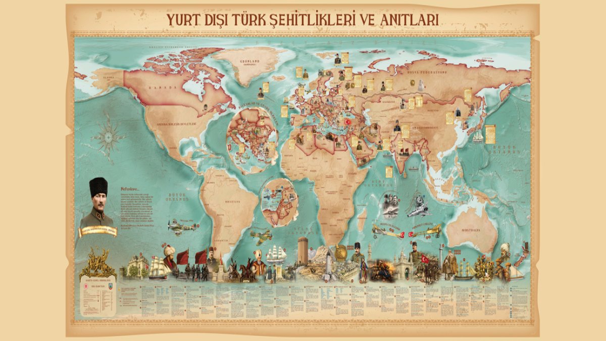 48 ülkedeki 172 şehitlik ve anıt haritalandı