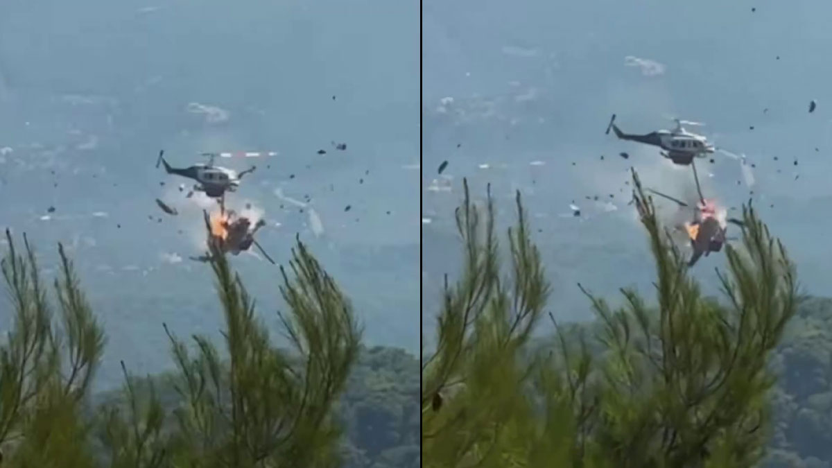Yunanistan'da yangın faciası: İki helikopter havada çarpıştı