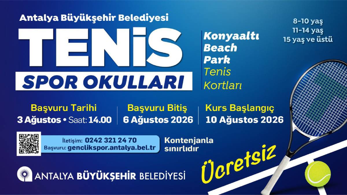 Büyükşehir’in ücretsiz tenis eğitimlerinde yeni dönem başlıyor