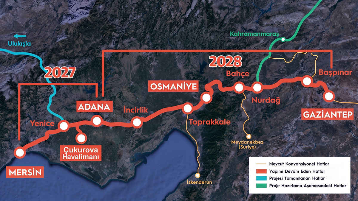 Mersin-Adana-Gaziantep Hızlı Tren Hattı Takvimi Belirlendi