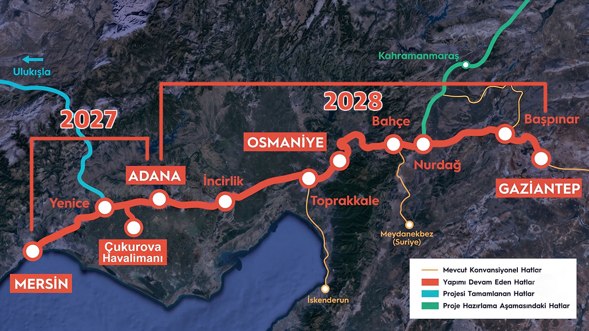 Hızlı tren tarihleri belli oldu: Mersin-Adana 2027, Adana-Gaziantep 2028'de hizmete girecek