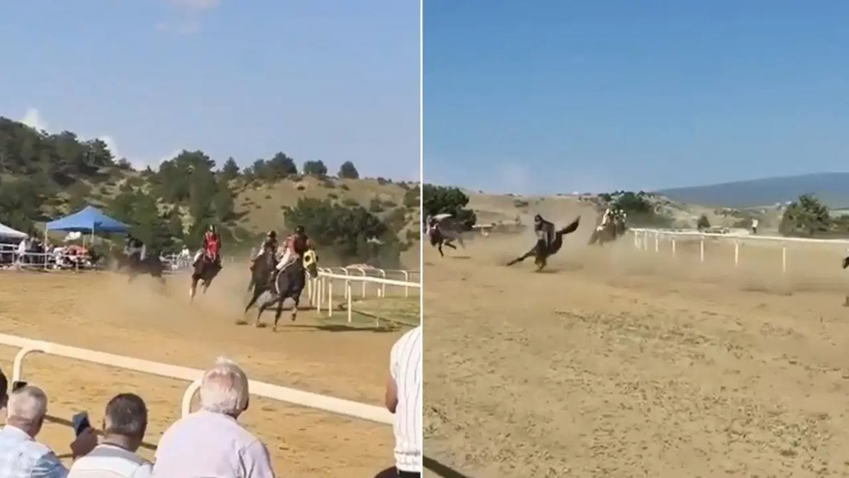 At yarışında feci kaza: 1 jokey yaralı, 2 at öldü