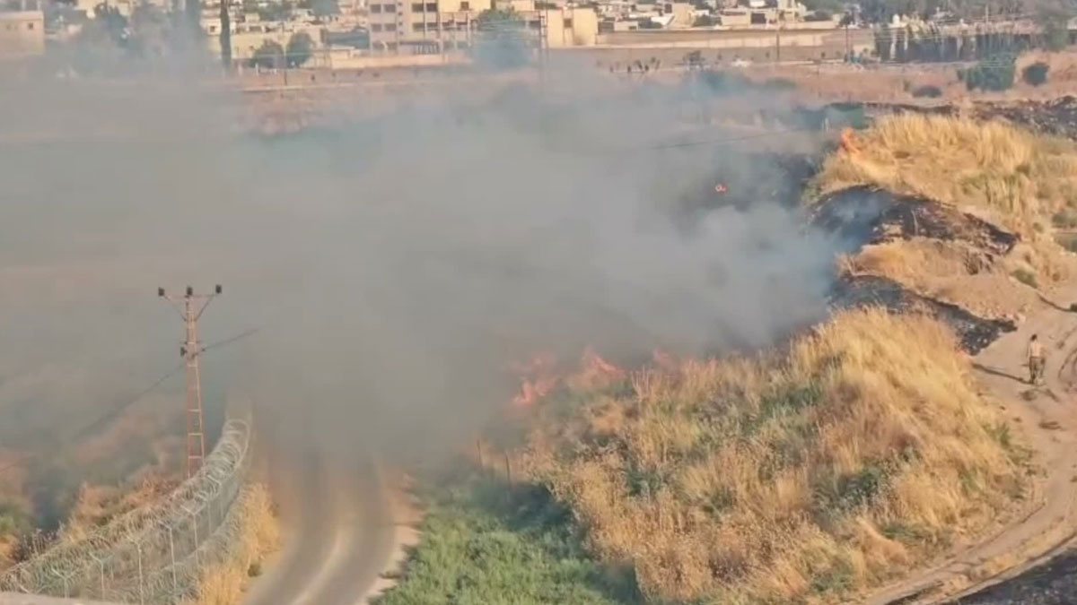 Suriye sınırında yangın: Kamışlı’daki alevler Nusaybin’den görüldü