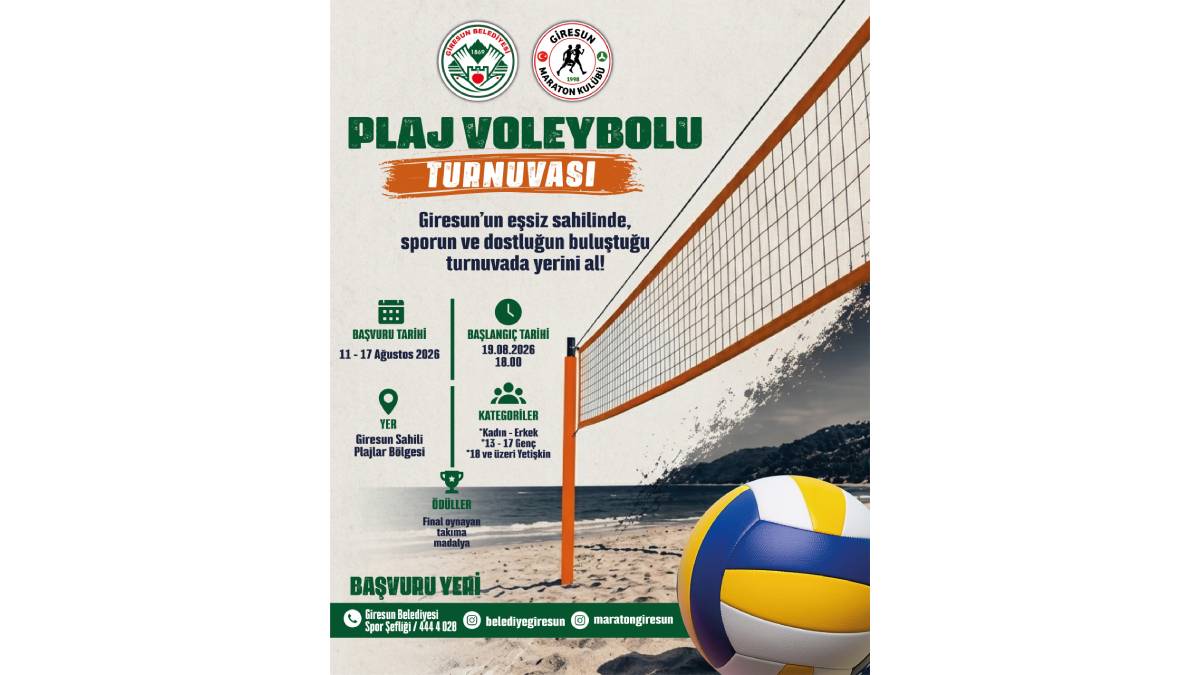 Giresun’da plaj voleybolu heyecanı başlıyor