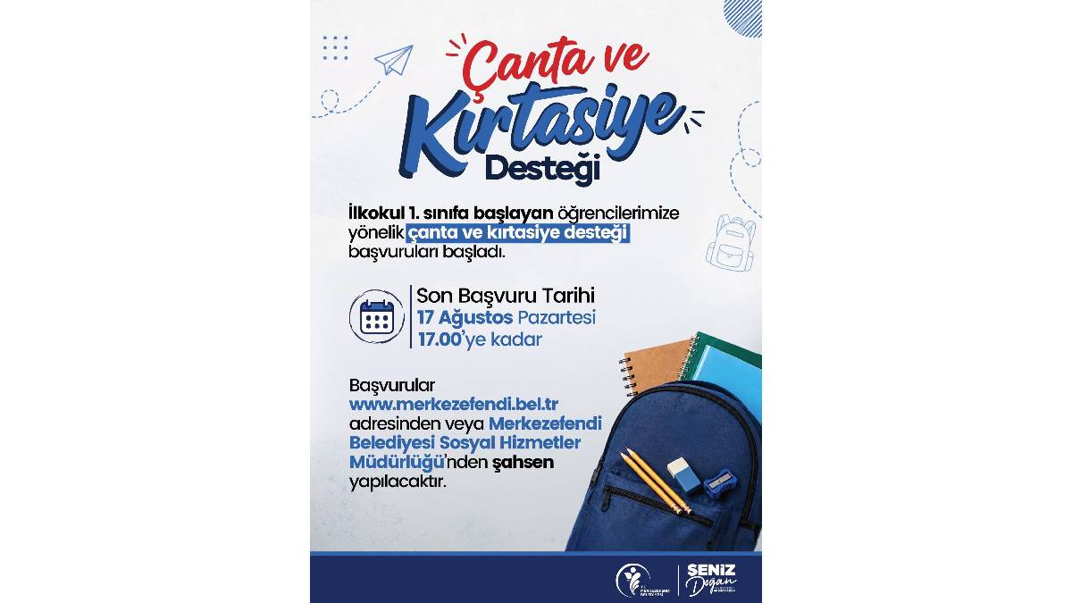 Merkezefendi Belediyesinden okul masraflarına destek: Çanta ve kırtasiye dağıtımı başladı