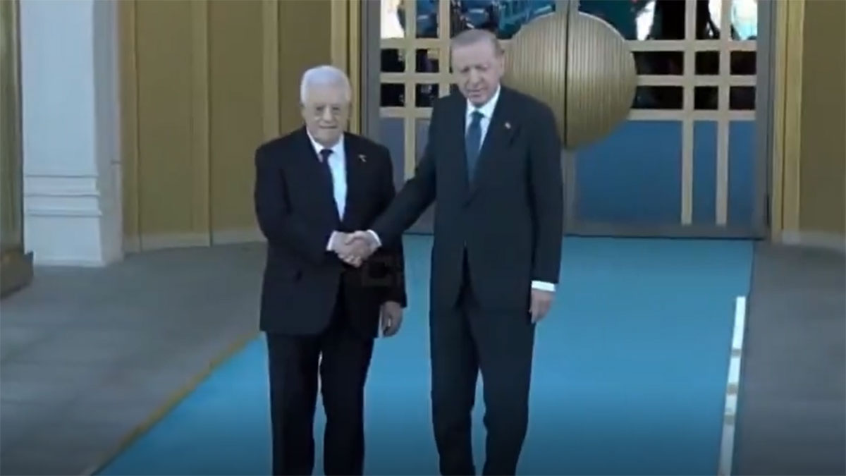 Filistin Devlet Başkanı Abbas Ankara’da: Erdoğan resmi törenle karşıladı