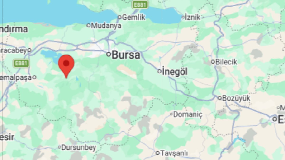 Bursa'da 3,5 büyüklüğünde deprem