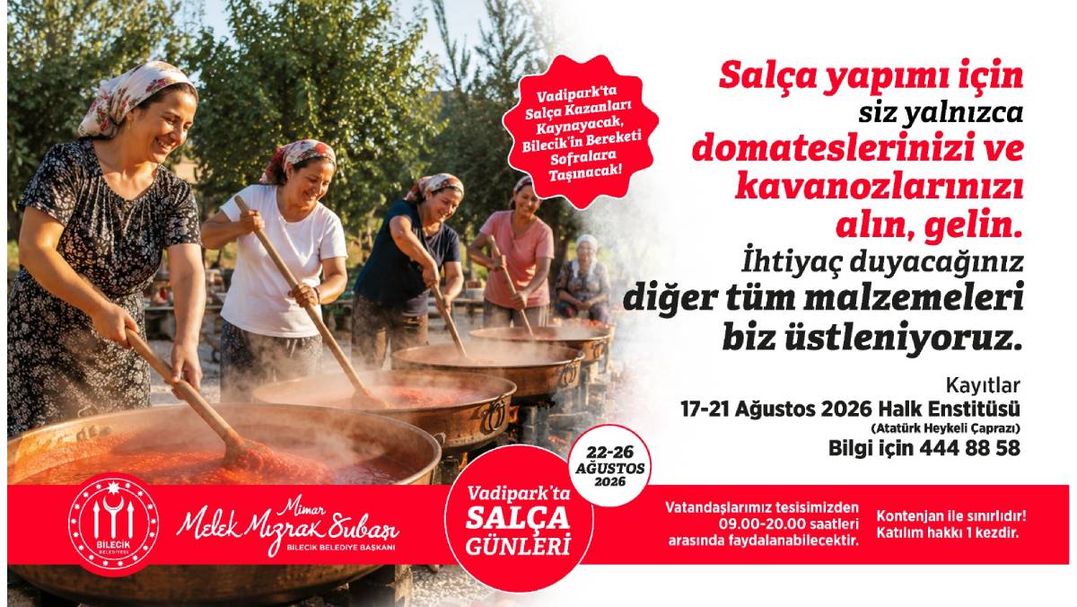 Bilecik Belediyesinden salça yapmak isteyen vatandaşlara büyük kolaylık