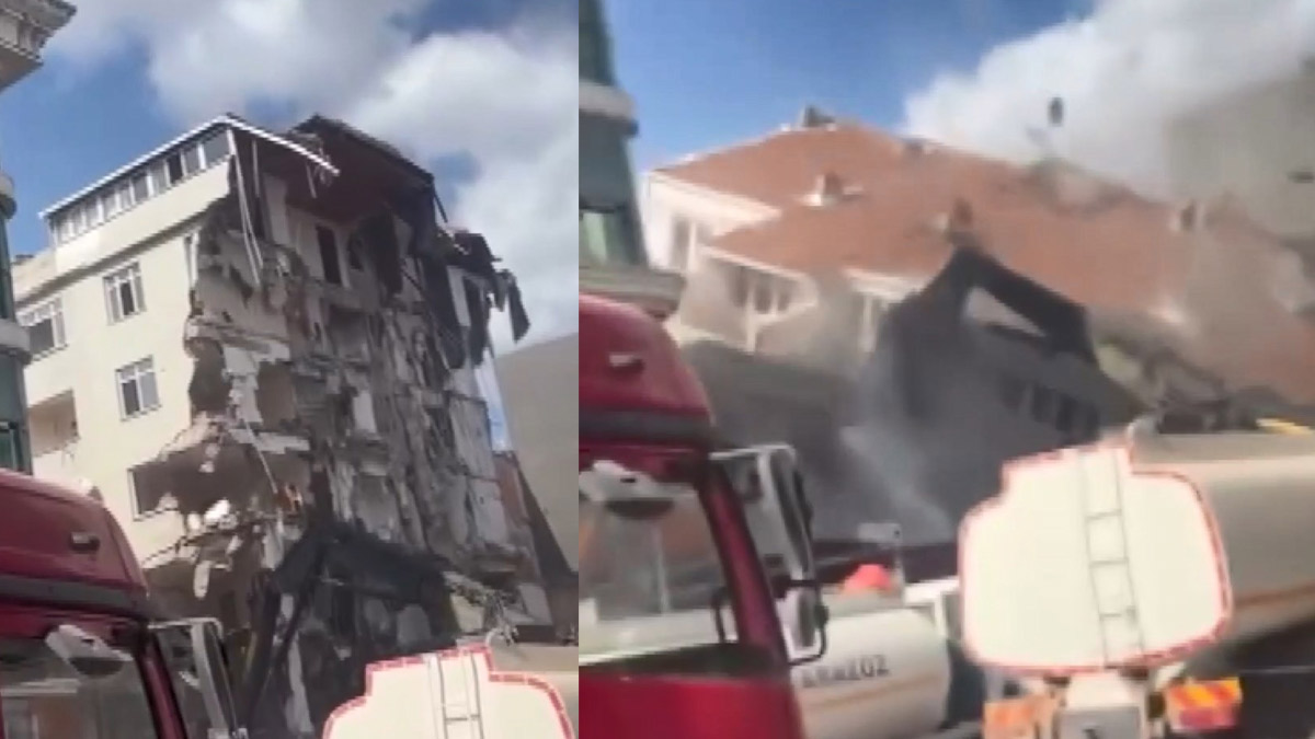 Zeytinburnu’nda yıkım sırasında 4 katlı bina çöktü: O anlar kamerada