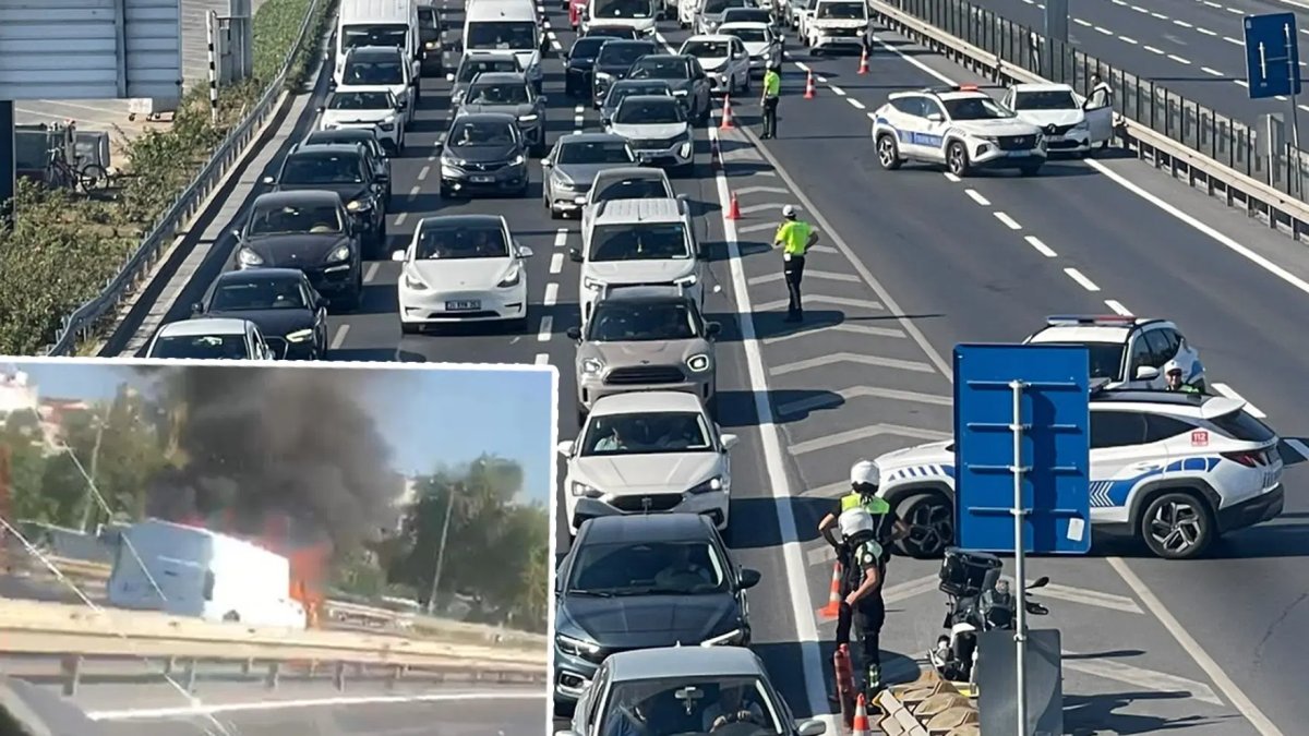 İstanbul'da sahil yolunda yangın: Avrasya Tüneli yönü kapandı