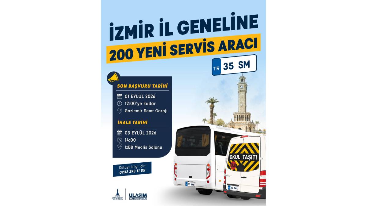 Büyükşehirden İzmir’e 400 yeni servis aracı plakası