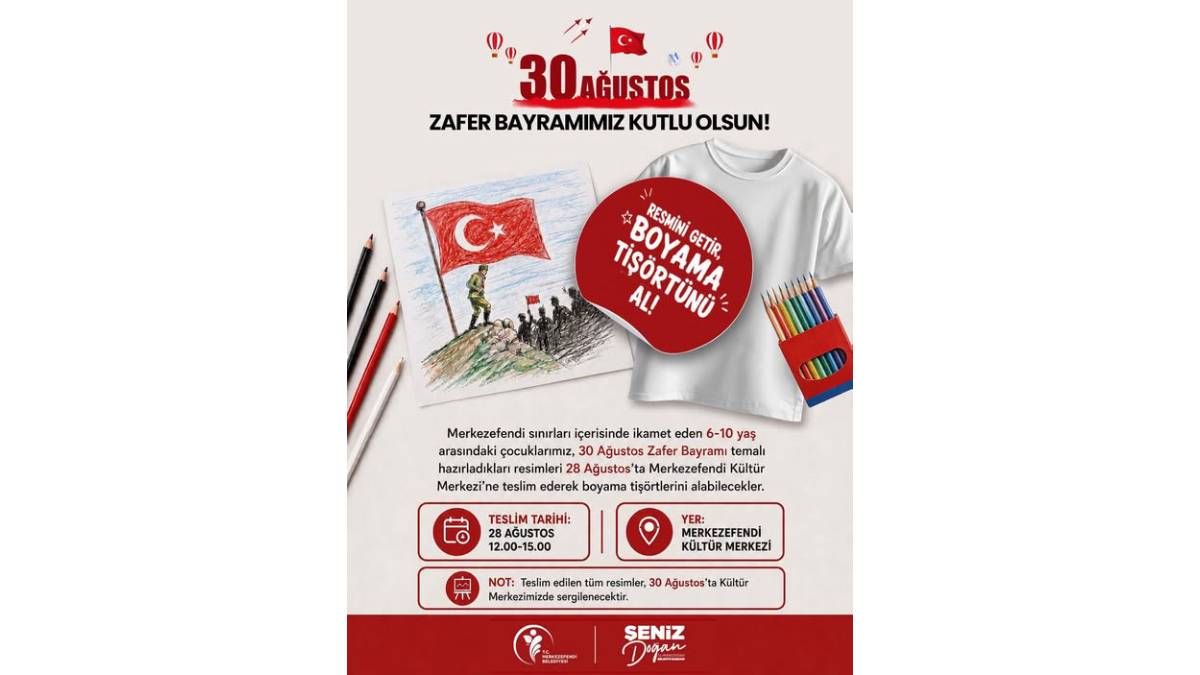 Merkezefendi’de Çocuklar Zafer Bayramı’nı resimlerle kutlayacak