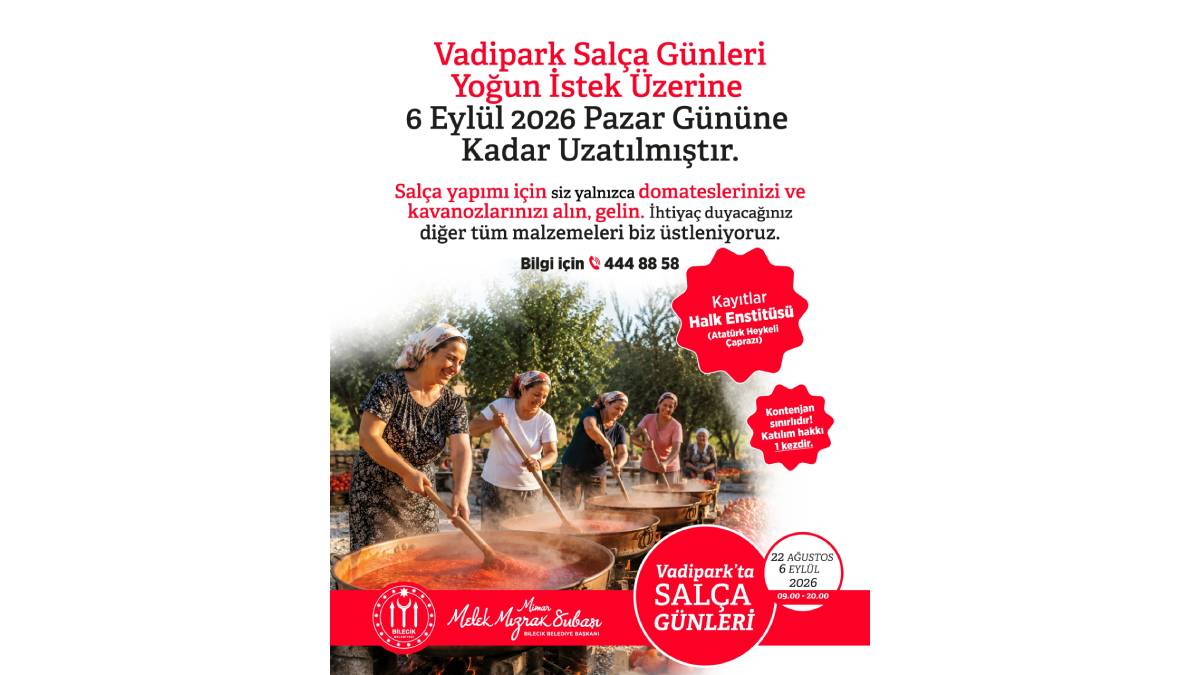 Vatandaşların talebi üzerine salça yapım günleri 6 Eylül’e kadar uzatıldı